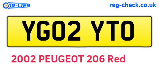 YG02YTO are the vehicle registration plates.