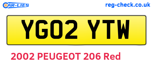 YG02YTW are the vehicle registration plates.