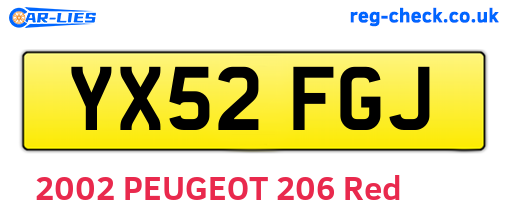 YX52FGJ are the vehicle registration plates.