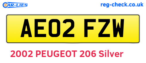 AE02FZW are the vehicle registration plates.