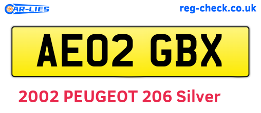 AE02GBX are the vehicle registration plates.