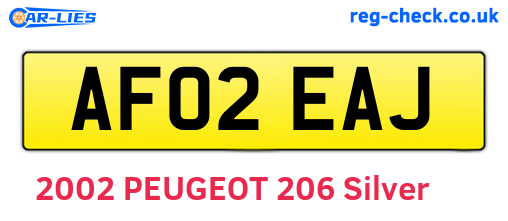 AF02EAJ are the vehicle registration plates.
