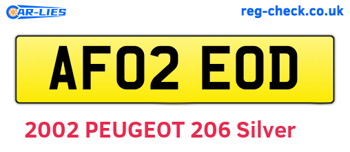 AF02EOD are the vehicle registration plates.