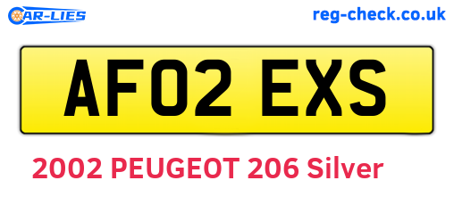 AF02EXS are the vehicle registration plates.