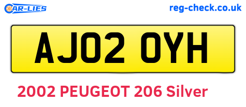 AJ02OYH are the vehicle registration plates.