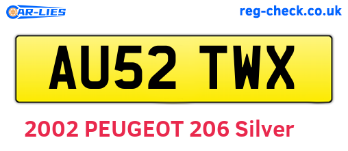 AU52TWX are the vehicle registration plates.