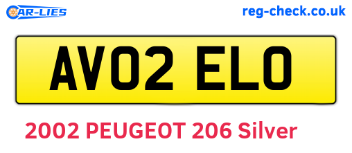 AV02ELO are the vehicle registration plates.