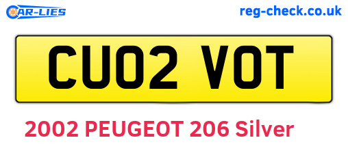 CU02VOT are the vehicle registration plates.