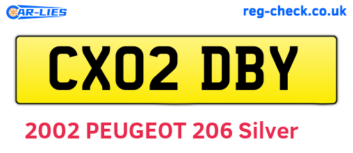 CX02DBY are the vehicle registration plates.