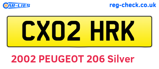 CX02HRK are the vehicle registration plates.