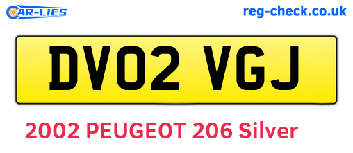DV02VGJ are the vehicle registration plates.
