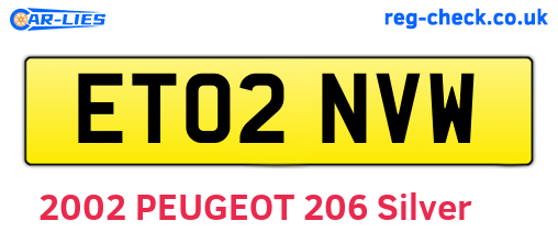 ET02NVW are the vehicle registration plates.