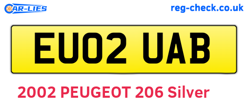 EU02UAB are the vehicle registration plates.