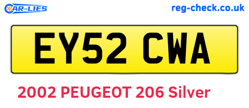 EY52CWA are the vehicle registration plates.