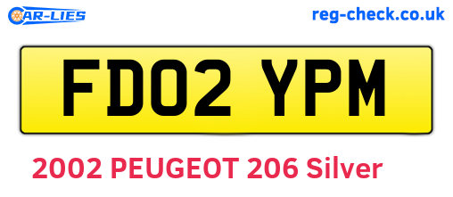 FD02YPM are the vehicle registration plates.
