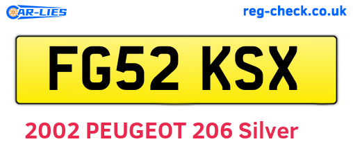 FG52KSX are the vehicle registration plates.