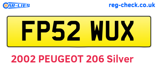 FP52WUX are the vehicle registration plates.