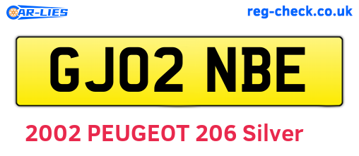 GJ02NBE are the vehicle registration plates.