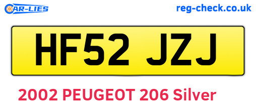 HF52JZJ are the vehicle registration plates.