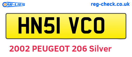 HN51VCO are the vehicle registration plates.