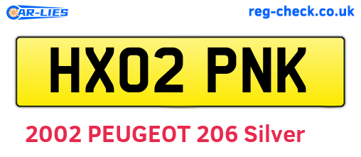 HX02PNK are the vehicle registration plates.