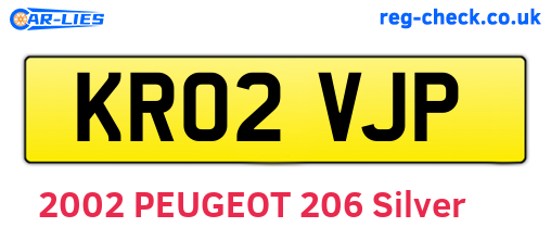 KR02VJP are the vehicle registration plates.