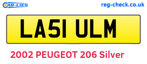 LA51ULM are the vehicle registration plates.