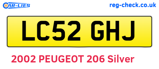 LC52GHJ are the vehicle registration plates.