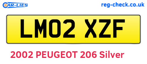 LM02XZF are the vehicle registration plates.