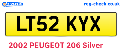 LT52KYX are the vehicle registration plates.