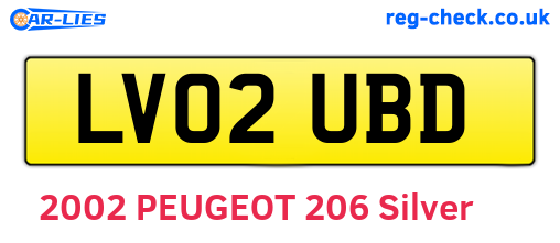 LV02UBD are the vehicle registration plates.