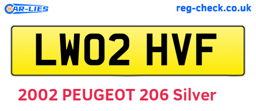 LW02HVF are the vehicle registration plates.