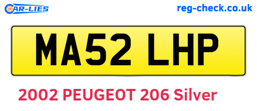 MA52LHP are the vehicle registration plates.