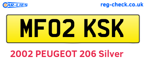 MF02KSK are the vehicle registration plates.