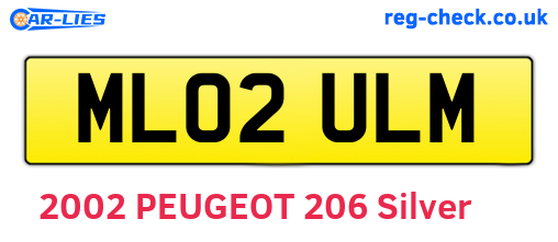 ML02ULM are the vehicle registration plates.