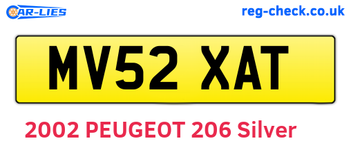 MV52XAT are the vehicle registration plates.