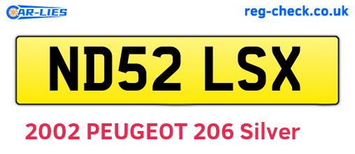 ND52LSX are the vehicle registration plates.