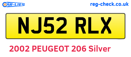 NJ52RLX are the vehicle registration plates.
