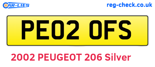 PE02OFS are the vehicle registration plates.