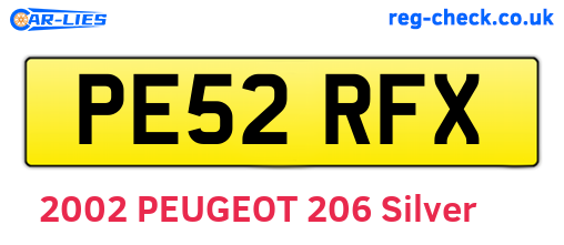 PE52RFX are the vehicle registration plates.
