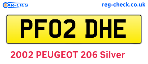 PF02DHE are the vehicle registration plates.