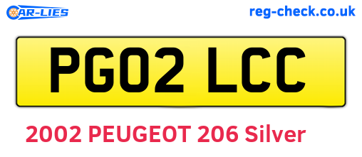 PG02LCC are the vehicle registration plates.
