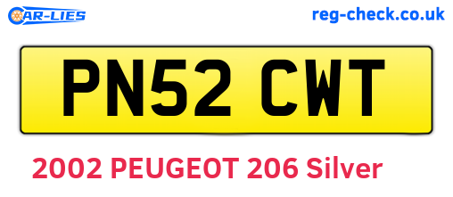 PN52CWT are the vehicle registration plates.