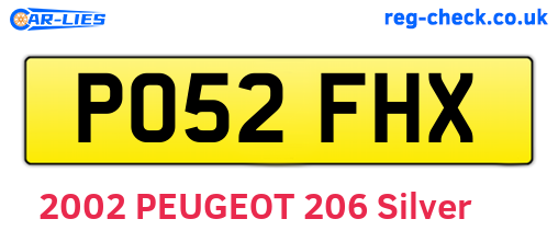 PO52FHX are the vehicle registration plates.