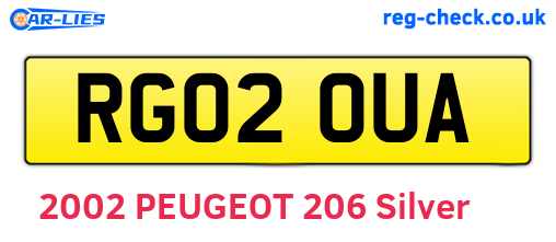 RG02OUA are the vehicle registration plates.