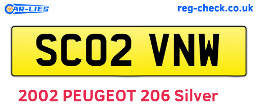 SC02VNW are the vehicle registration plates.