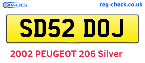 SD52DOJ are the vehicle registration plates.