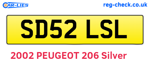 SD52LSL are the vehicle registration plates.