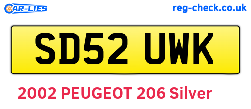 SD52UWK are the vehicle registration plates.
