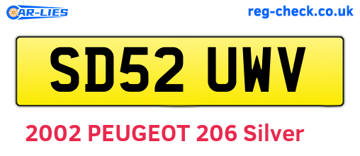 SD52UWV are the vehicle registration plates.